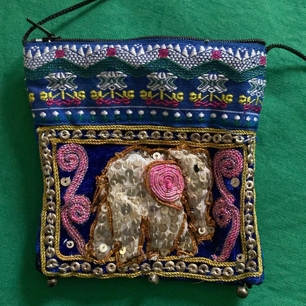 Boho Chic Elephant Zipper Purse